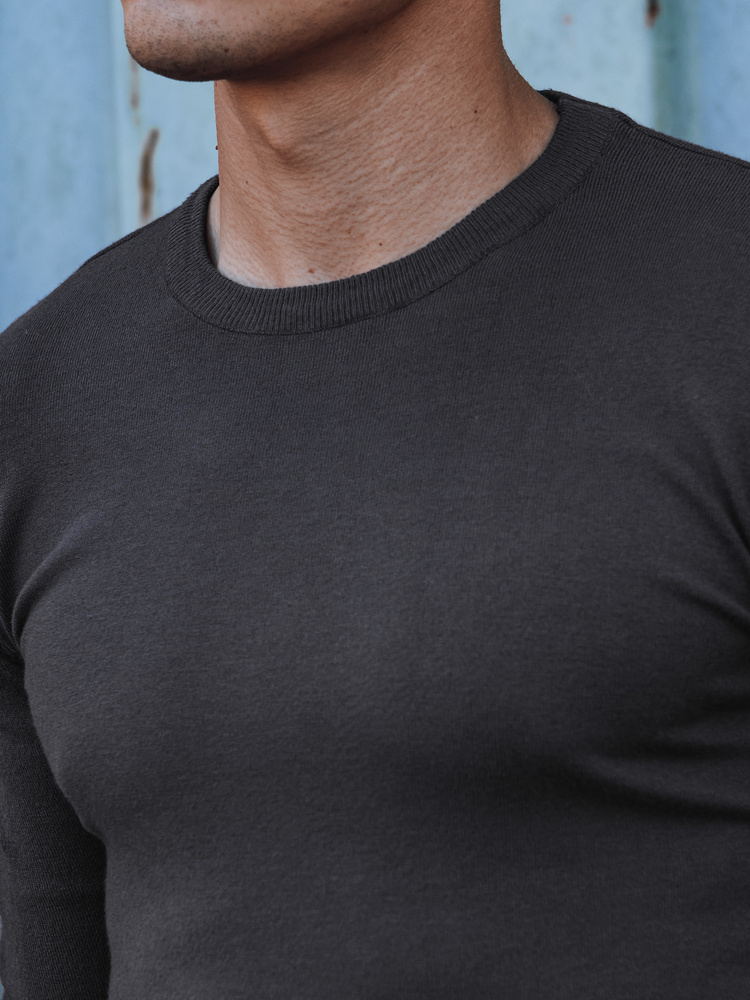 Sweter męski klasyczny ciemnoszary Dstreet