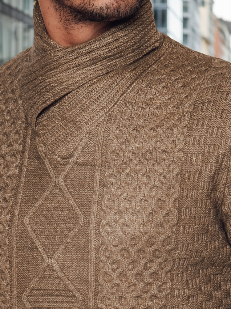 Sweter męski kamelowy Dstreet