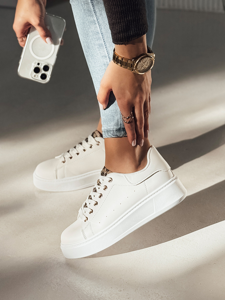 Teniși albi pentru femei UNISTEP