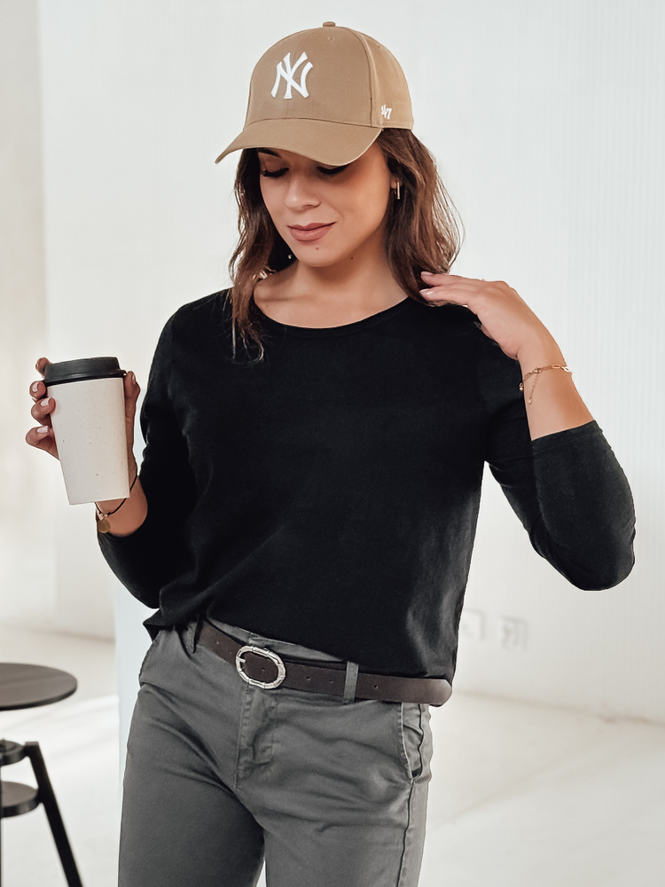 Bluzka damska one size MINIMODA z wisiorkiem czarna Dstreet