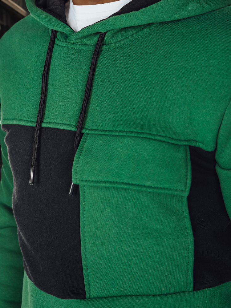 Bluza męska z kapturem ciemnozielona Dstreet