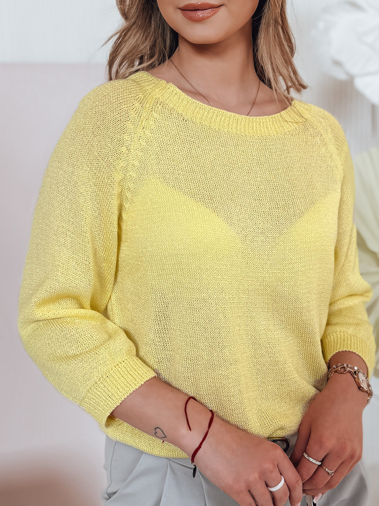 Sweter damski one size oversize SOFTICAN żółty Dstreet