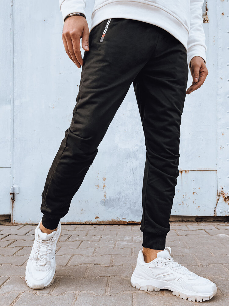 Spodnie męskie dresowe czarne Dstreet