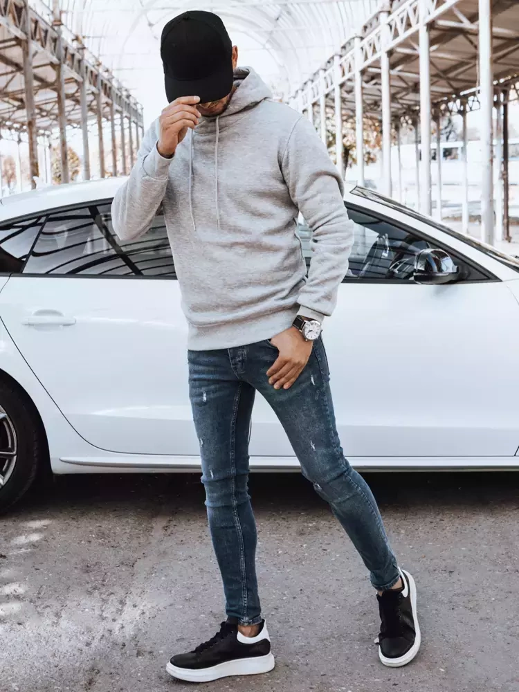 Bluza męska z kapturem jasnoszara Dstreet