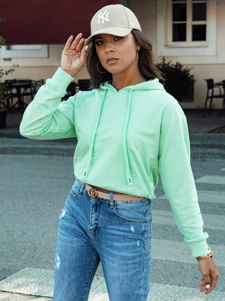 Bluza damska z kapturem TRENDHOOD mietowa Dstreet
