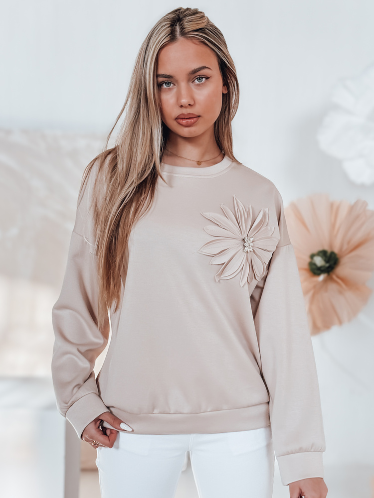 Bluza damska one size oversize FLORINE beżowa Dstreet