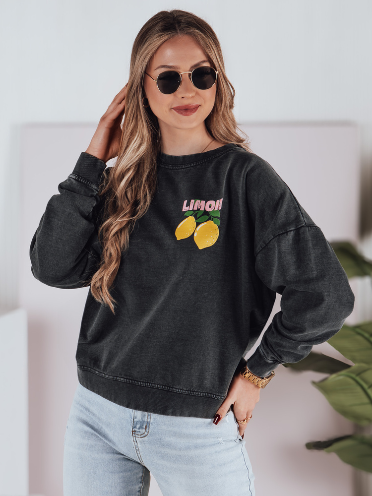 Bluza damska one size LEMONFIT grafitowa Dstreet