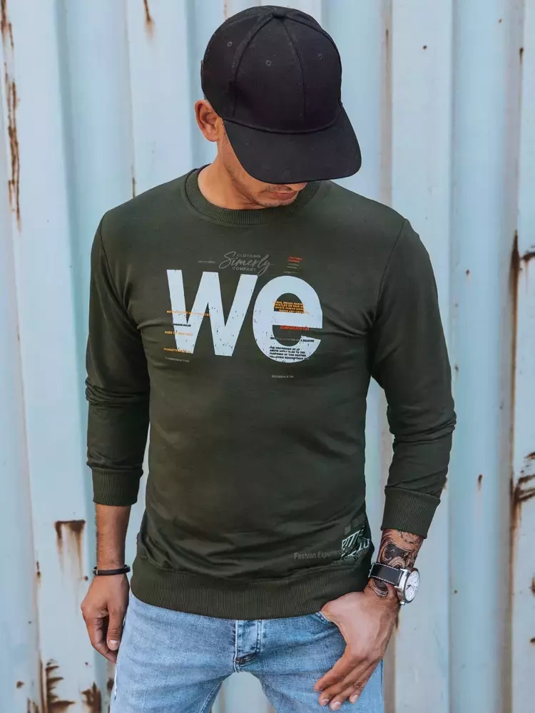 Bluza męska z nadrukiem khaki Dstreet
