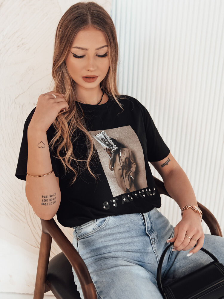 T-shirt damski CARSTI czarny Dstreet