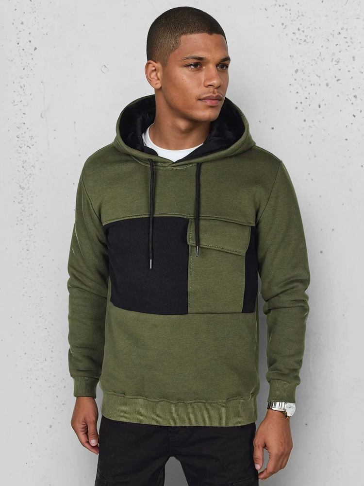 Bluza męska z kapturem khaki Dstreet