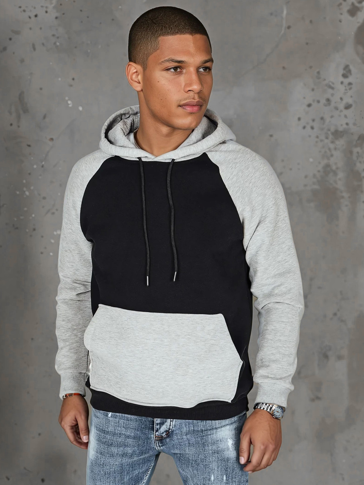 Bluza męska basic z kapturem czarna Dstreet