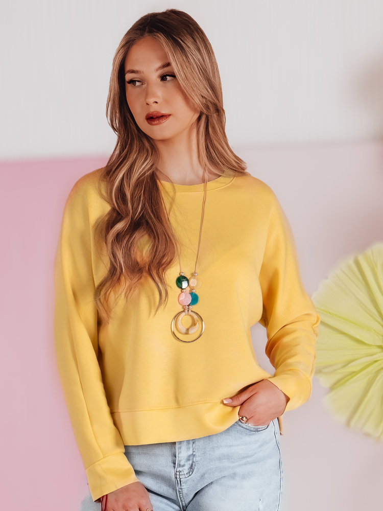 Bluzka damska one size oversize z wisiorkiem NUBISS żółta Dstreet
