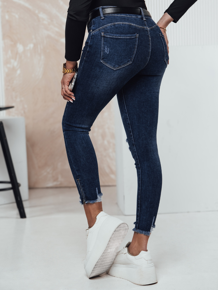 Spodnie damskie ZIPDETAIL push up jeansowe Dstreet