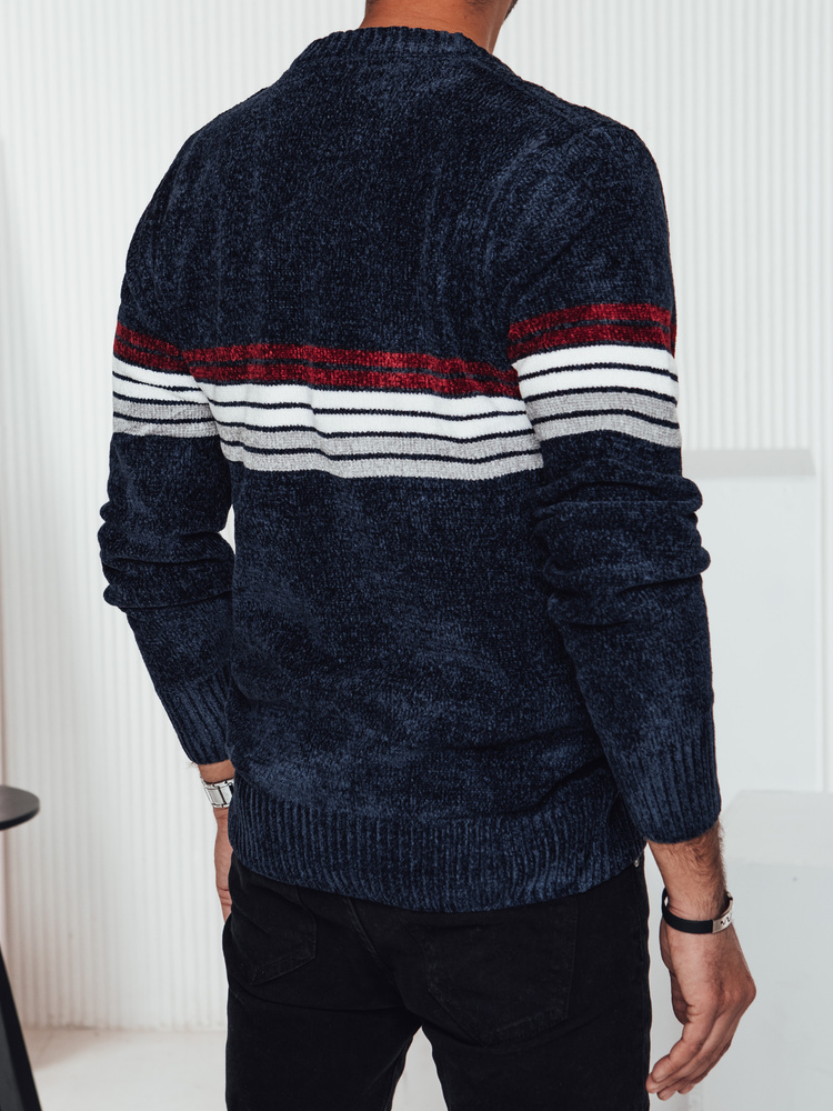 Sweter męski w paski granatowy Dstreet