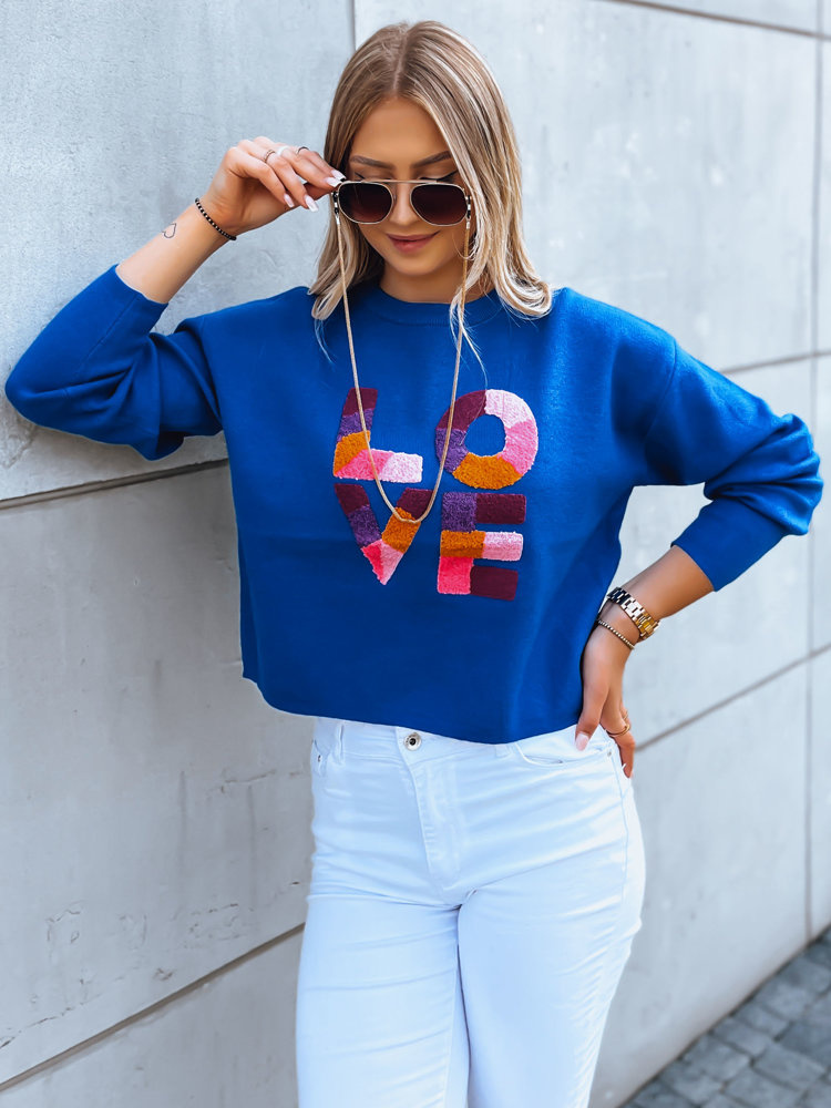 Sweter damski oversize HARPER niebieski Dstreet