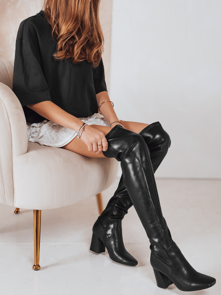 Cizme negre cu toc înalt