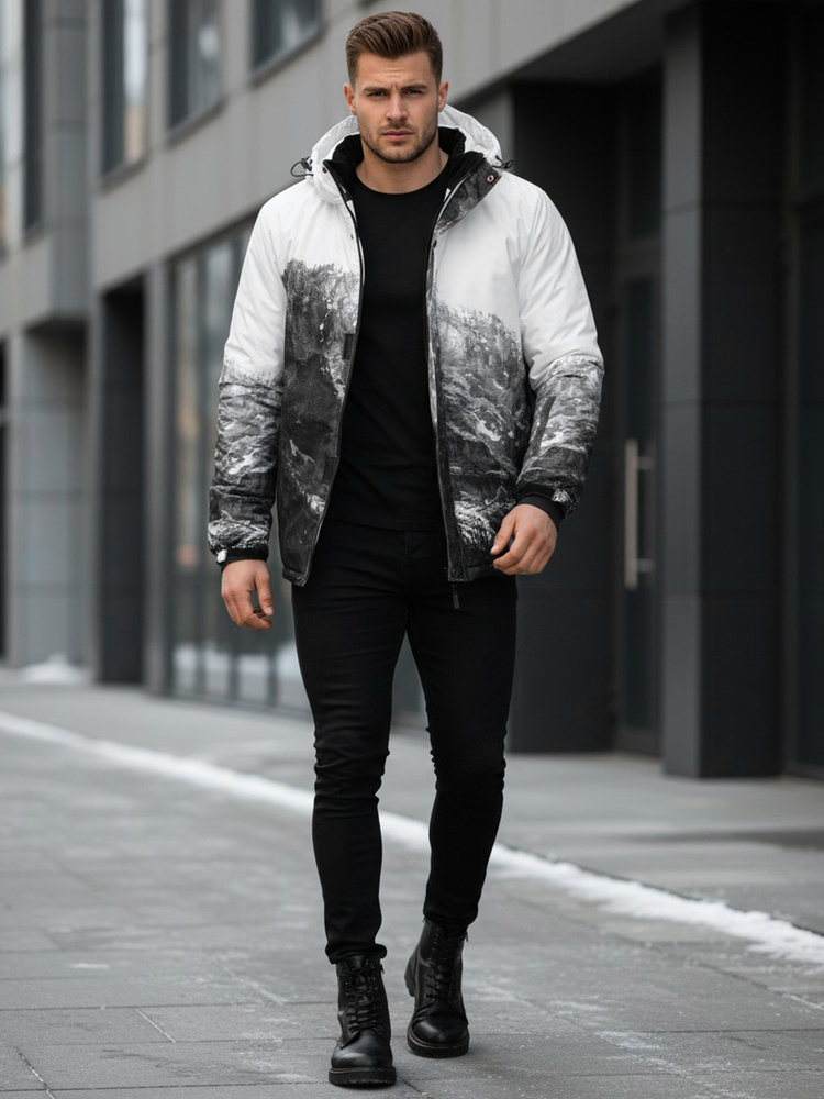 Pánska zimná bunda s kapucňou