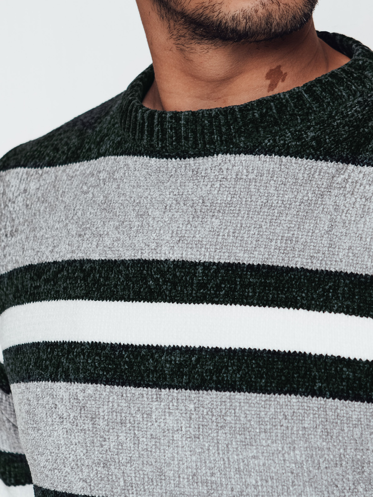Sweter męski w paski szary Dstreet