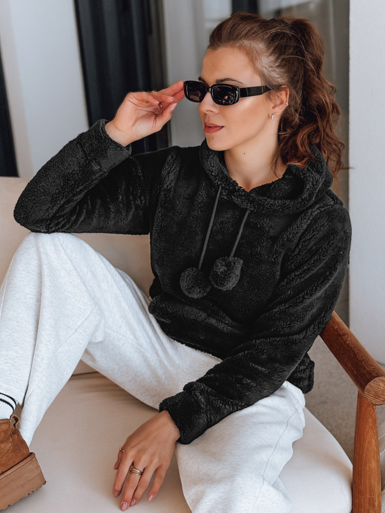 Черен суичър с качулка