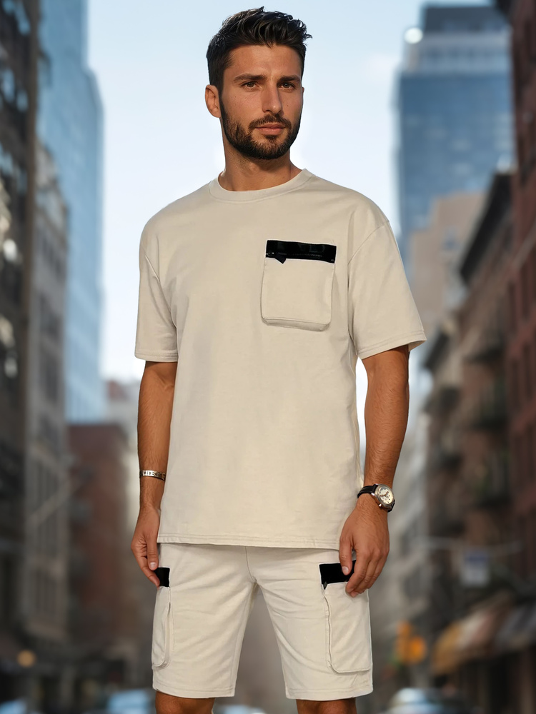 Komplet męski dresowy khaki Dstreet