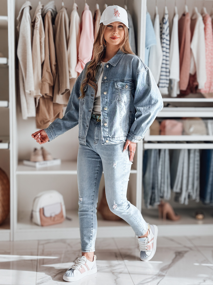 Spodnie damskie jeansowe slim fit STEFANIA niebieskie Dstreet