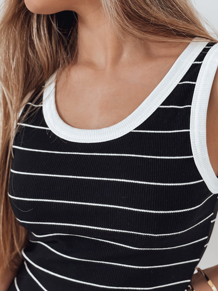 Rochie mini neagră cu dungi pentru femei