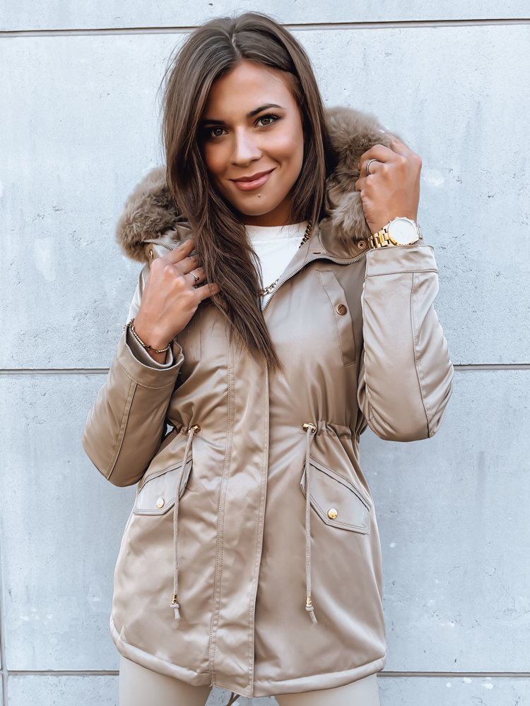 Kurtka zimowa damska parka GODDESS beżowa Dstreet