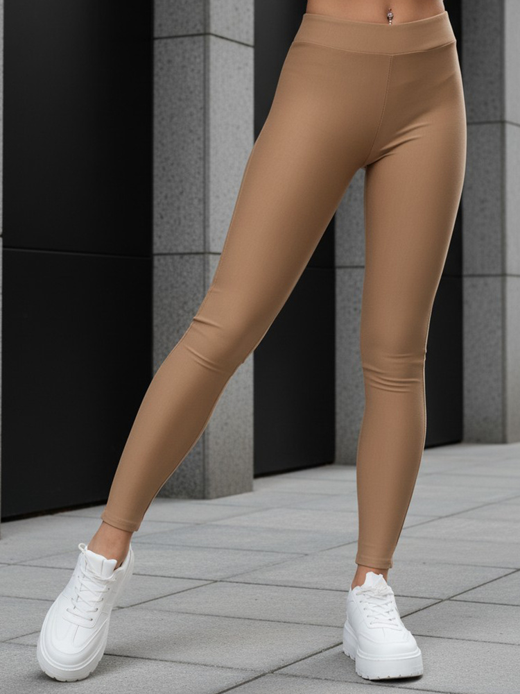 Dámske push-up legíny v camel farbe