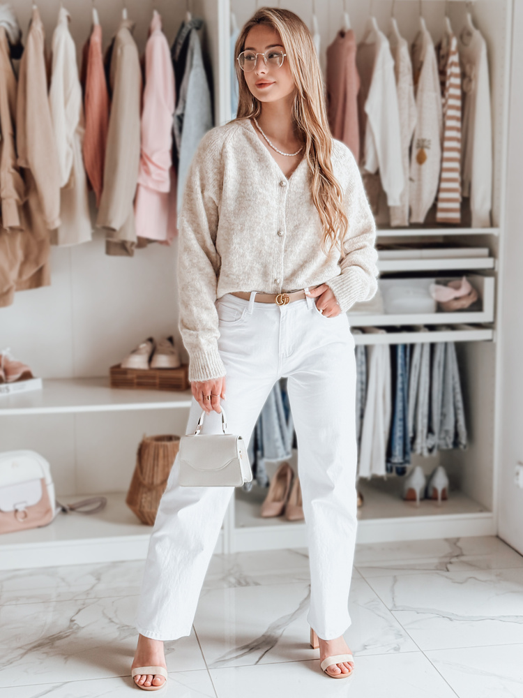 Sweter damski one size oversize SOFTELLS beżowy Dstreet