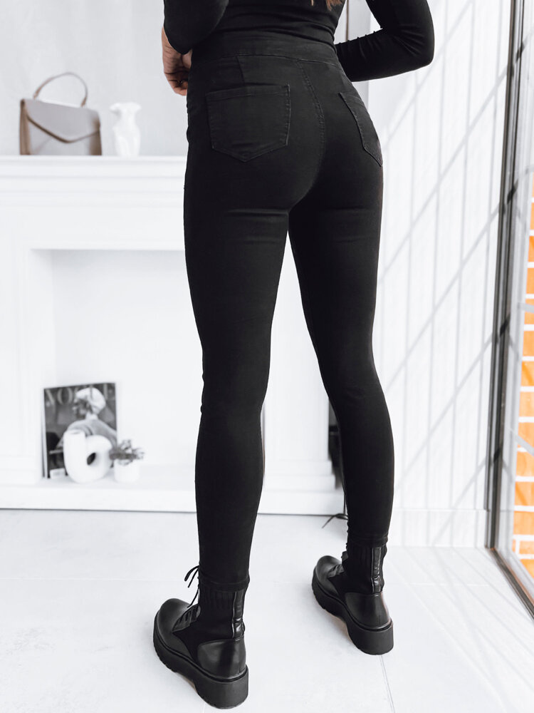 Spodnie damskie jeansowe SKULL czarne Dstreet
