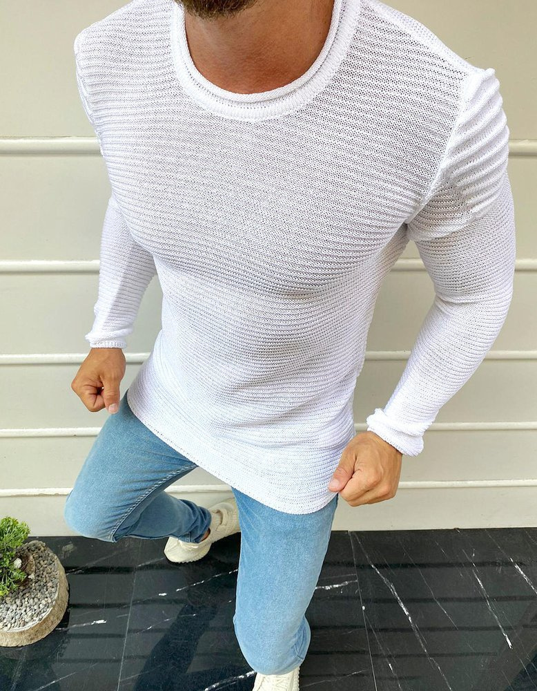 DStreet Sweter męski ecru
