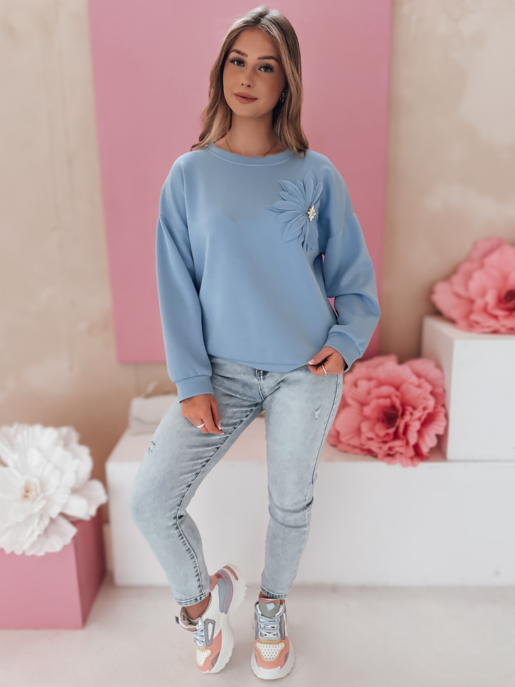Bluza damska one size oversize FLORINE błękitna Dstreet