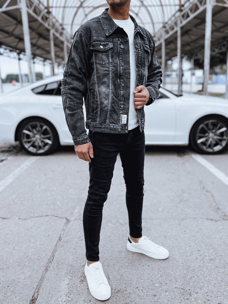 Kurtka męska jeansowa czarna Dstreet