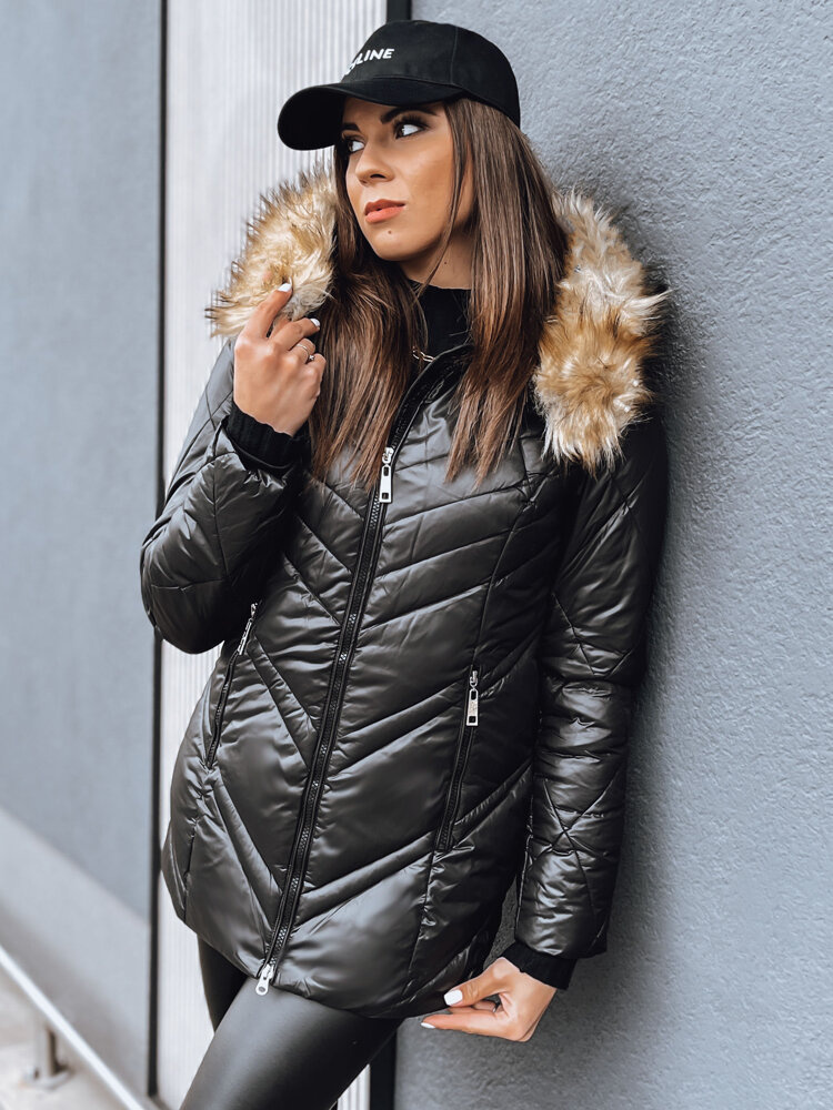 Kurtka zimowa damska pikowana SOLARIS czarna Dstreet