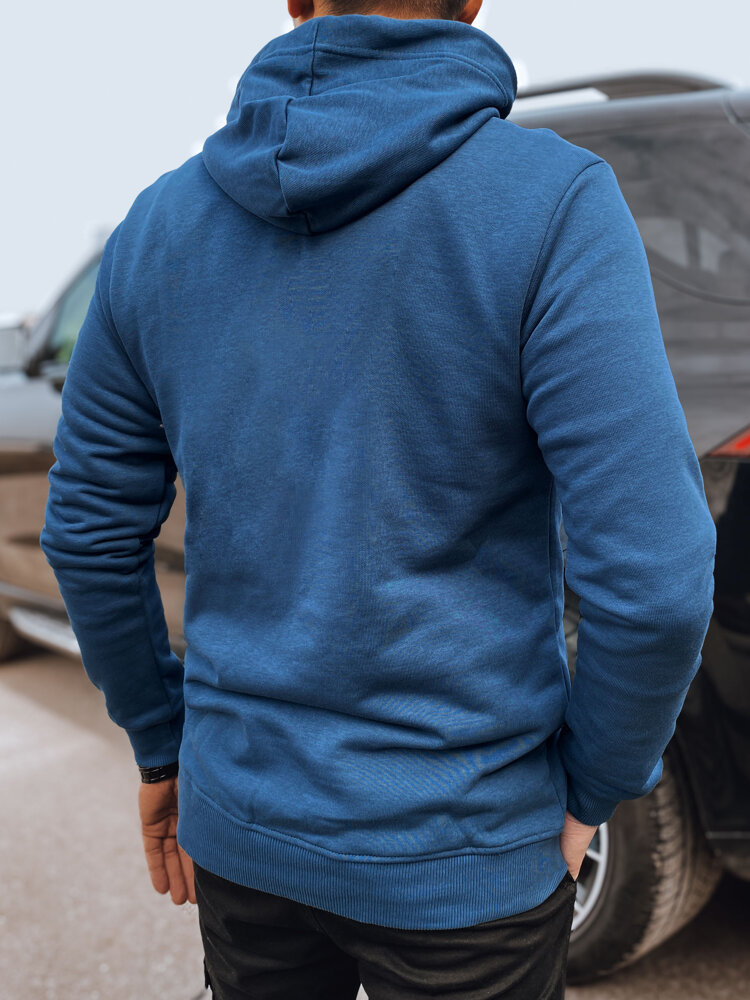 Bluza męska z nadrukiem niebieska Dstreet