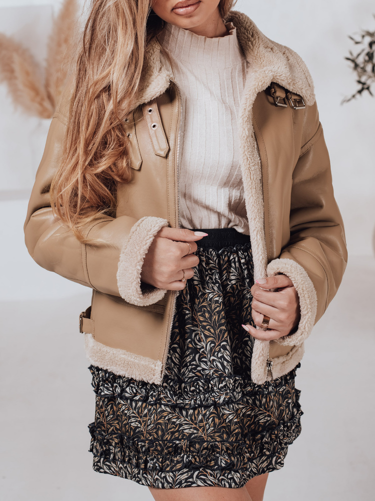 Geacă de piele pentru femei SHEREB kaki