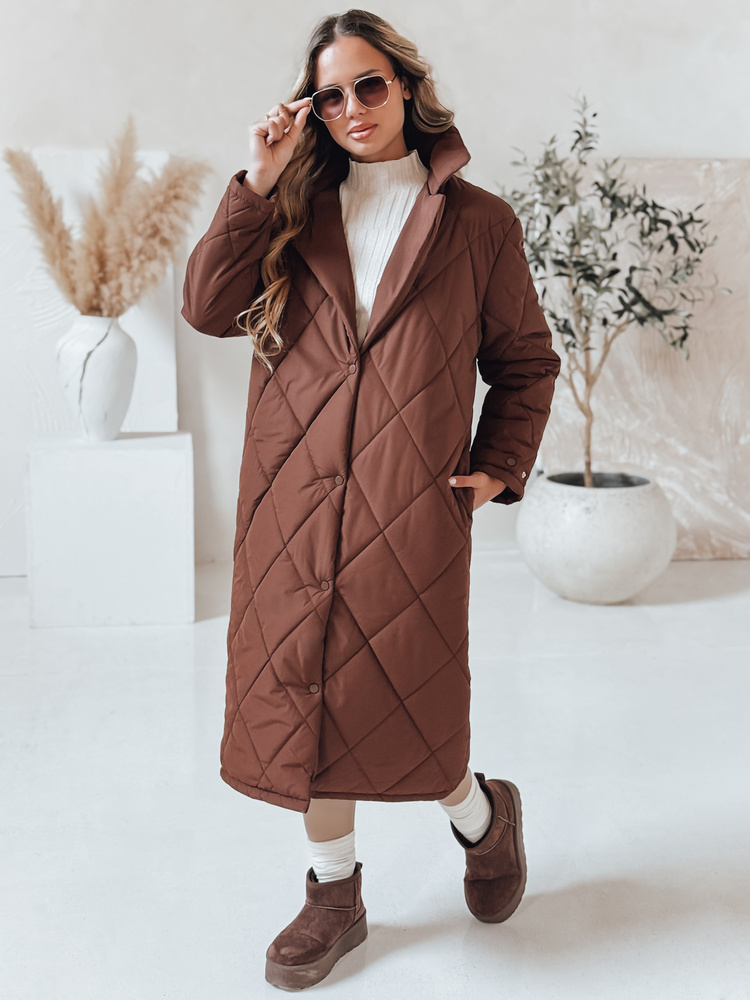 Jachetă matlasată de iarnă pentru femei, maro