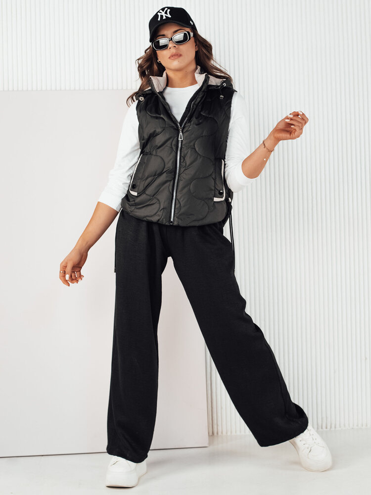 Kamizelka damska pikowana TREOS czarna Dstreet