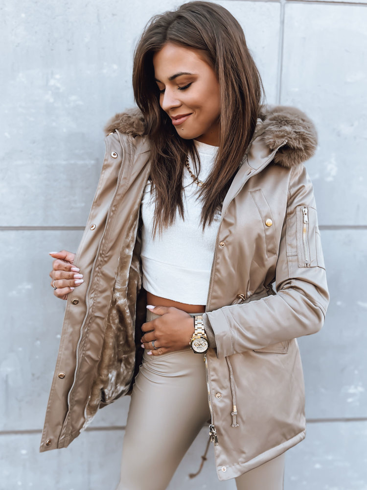 Kurtka zimowa damska parka GODDESS beżowa Dstreet
