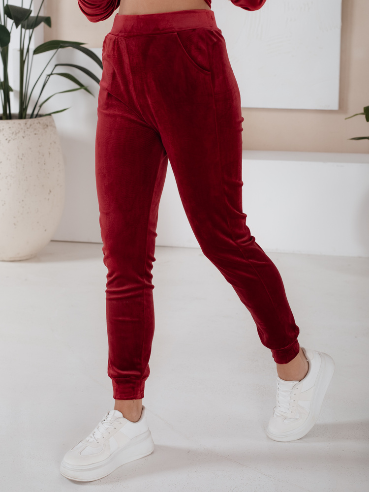 Bordowy damski komplet welurowy SO COMFY Dstreet