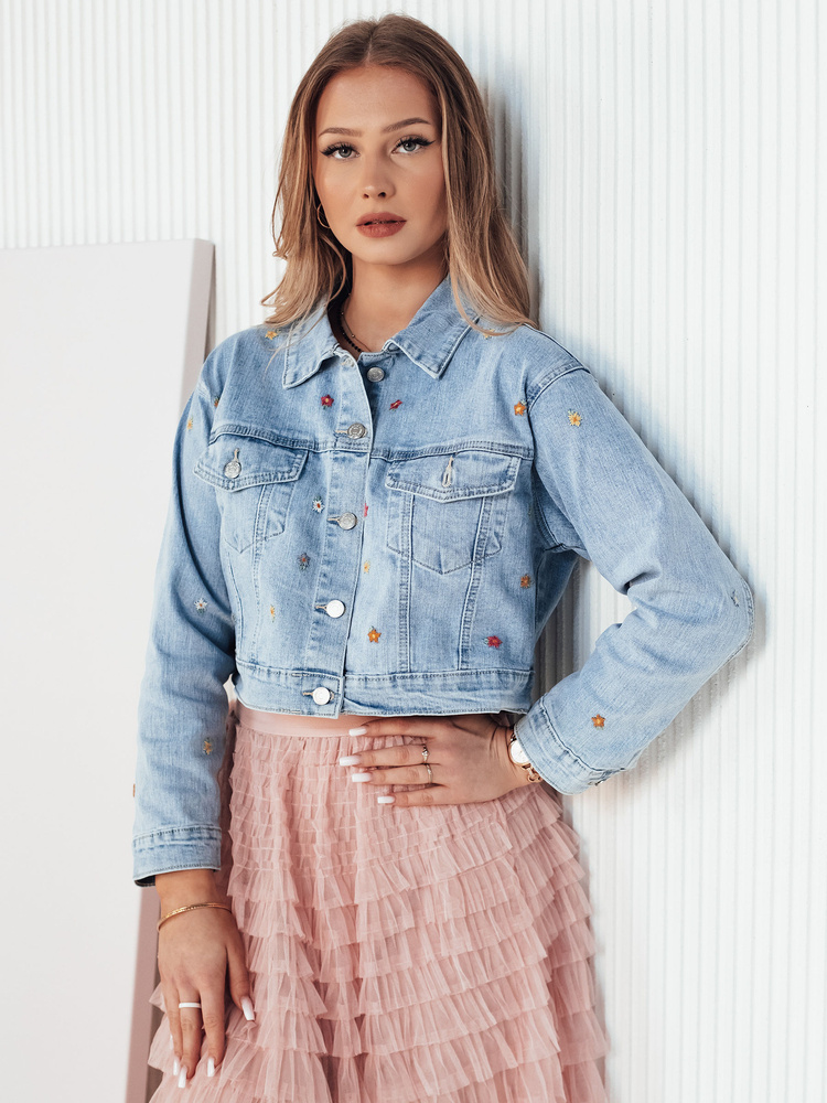 Kurtka damska jeansowa FINSEI niebieska Dstreet