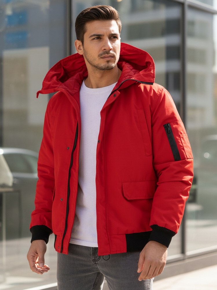 Червено зимно яке за мъже