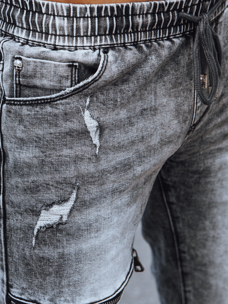 Spodnie męskie jeansowe joggery szare Dstreet