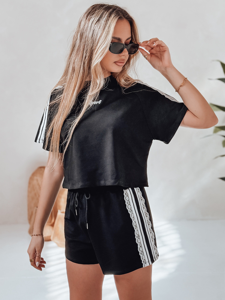 Komplet damski dresowy LOVE SPORT czarny Dstreet