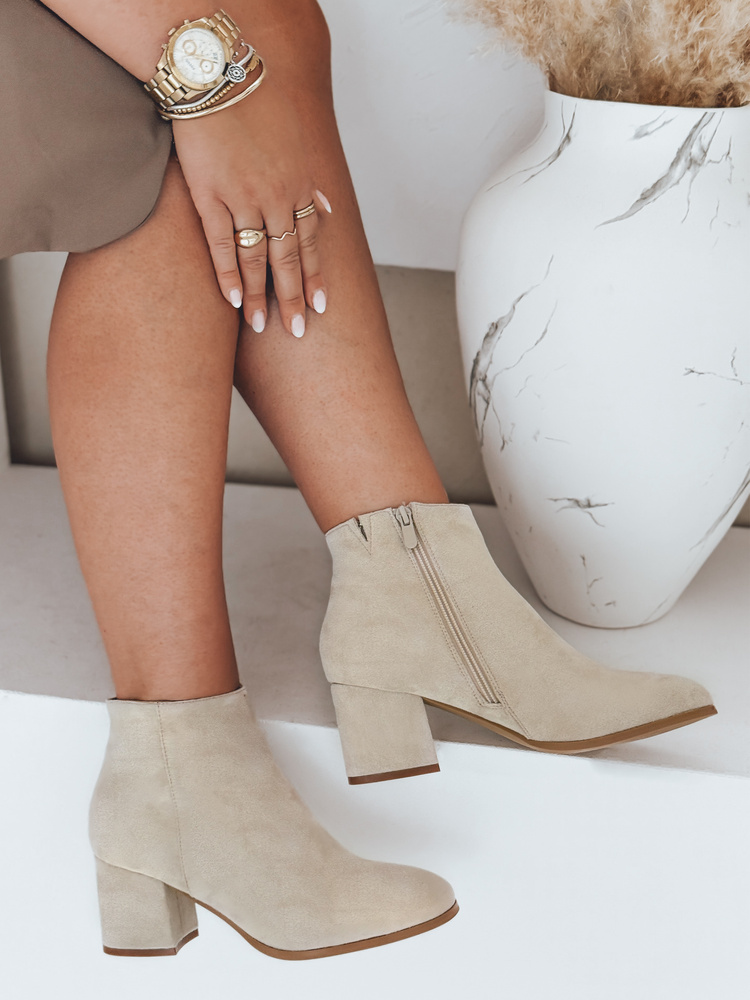 Botki damskie LORNE beżowe Dstreet