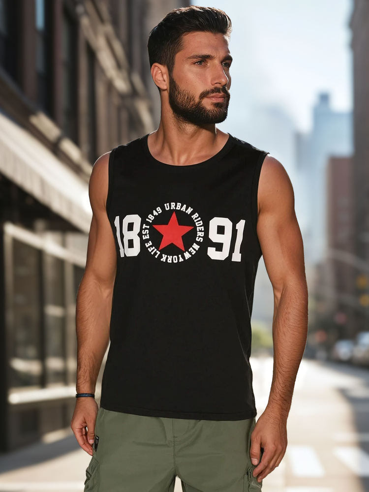 Męska koszulka bez rękawów czarna Dstreet