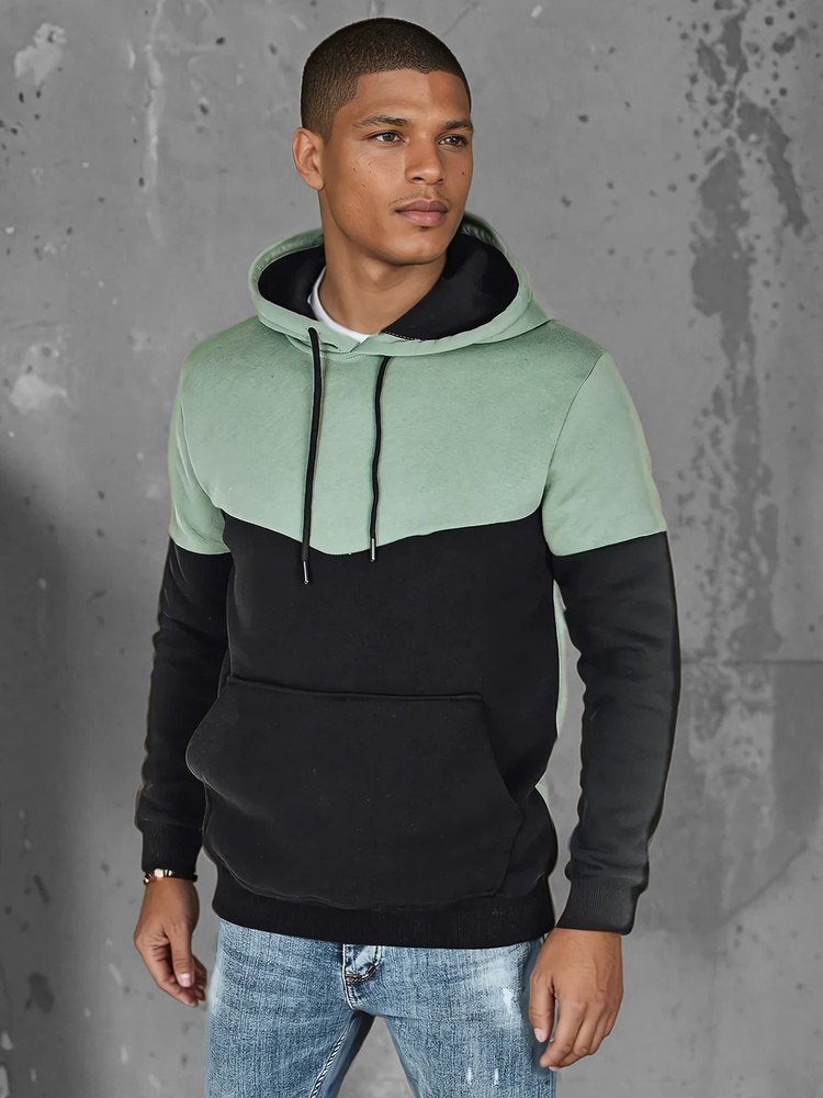 Bluza męska basic z kapturem miętowa Dstreet