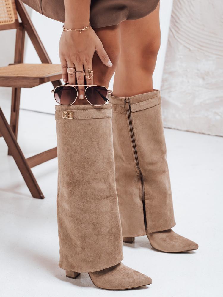 Kozaki z szeroką cholewką czarne Dstreet ZY1119