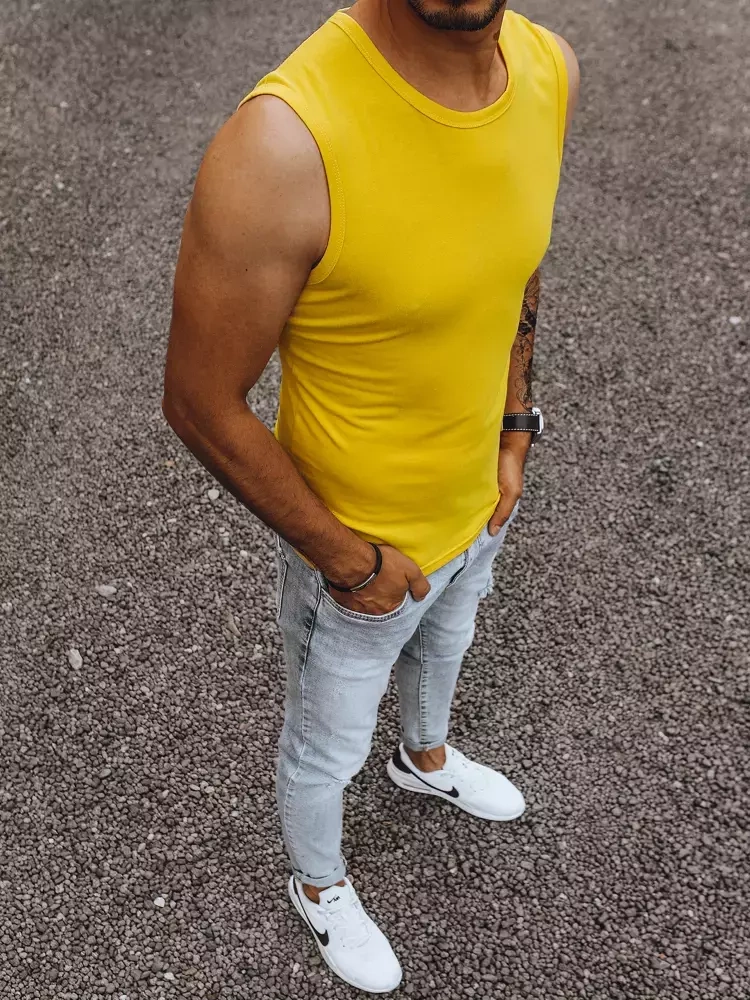 Tank top męski bez nadruku granatowy Dstreet