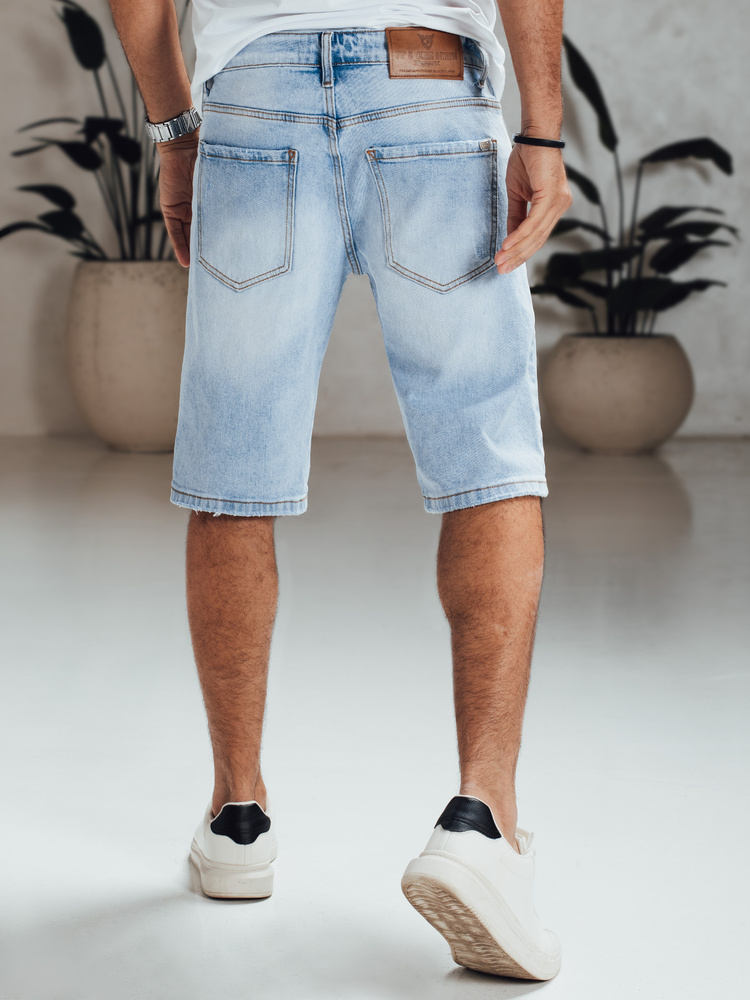Pantaloni scurți din denim pentru bărbați, albaștri